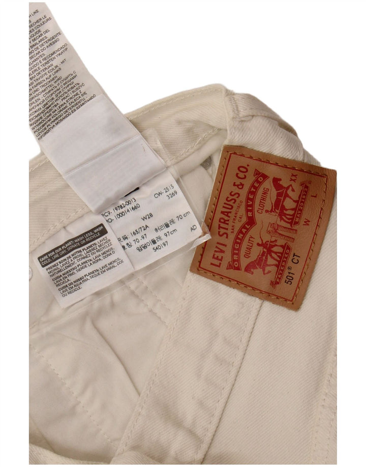 LEVI'S Damen 501 Distressed Denim Shorts W28 Mittelweiße Baumwolle