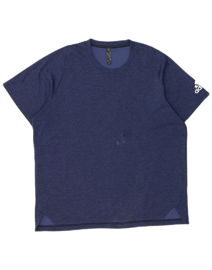 Adidas Herren T-Shirt Top XL Marineblau Polyester