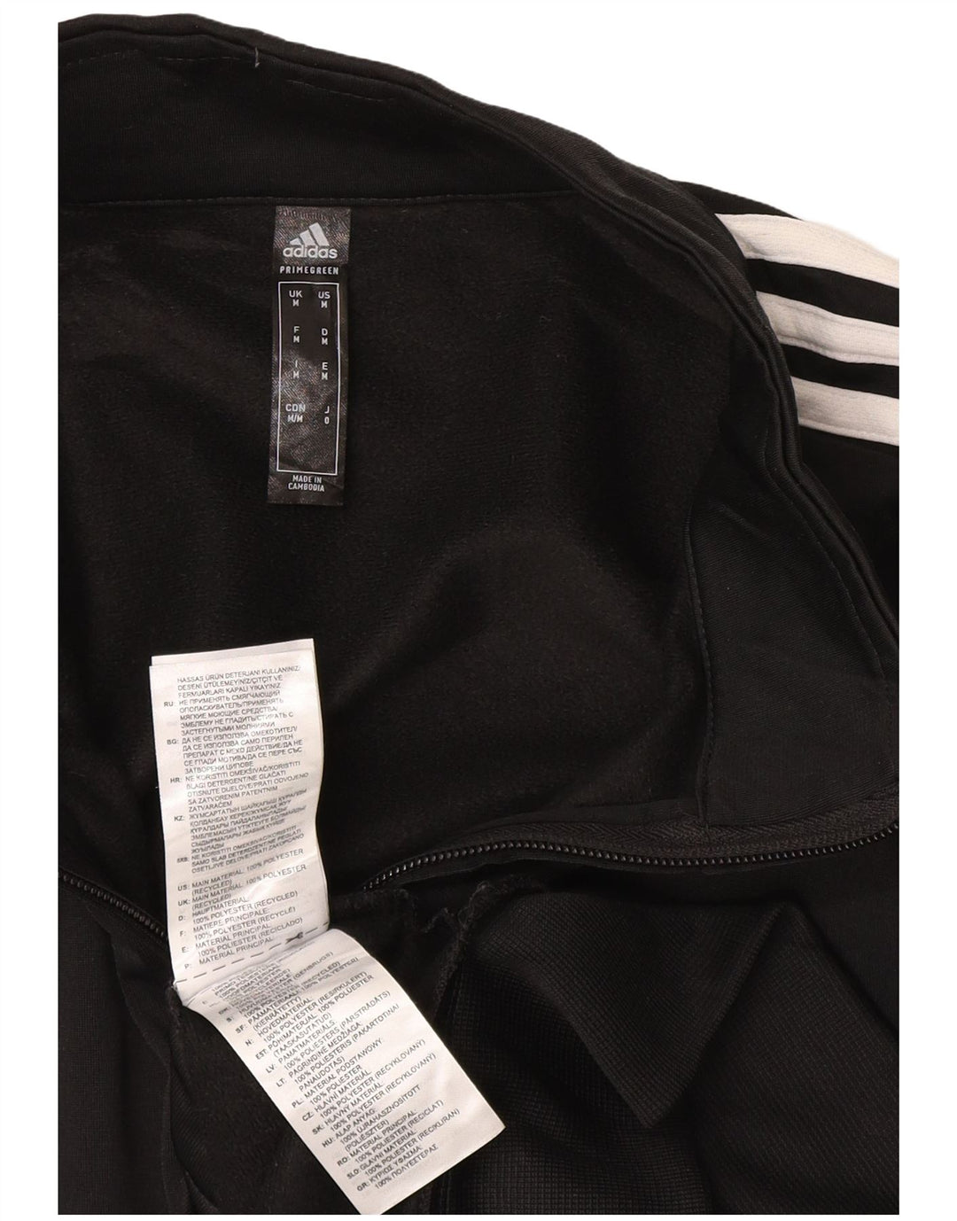 Adidas Herren-Trainingsanzug-Top-Jacke aus mittelschwarzem Polyester