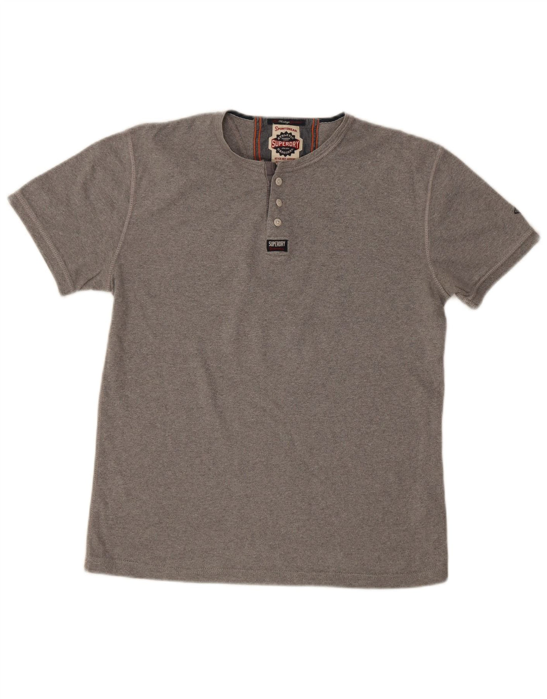 Superdry Herren T-Shirt Top Large Grau Baumwolle