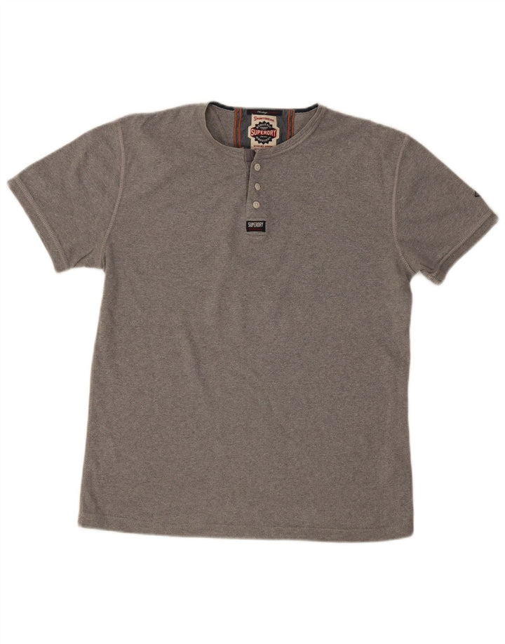 Superdry Herren T-Shirt Top Large Grau Baumwolle