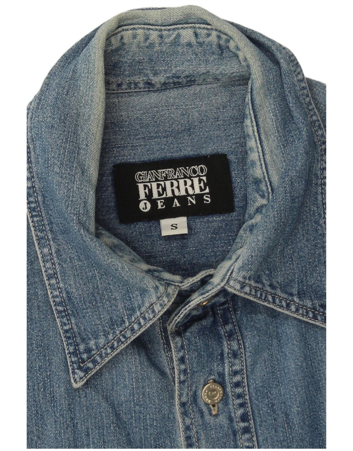Gianfranco Ferre Herren Jeanshemd Small Blue