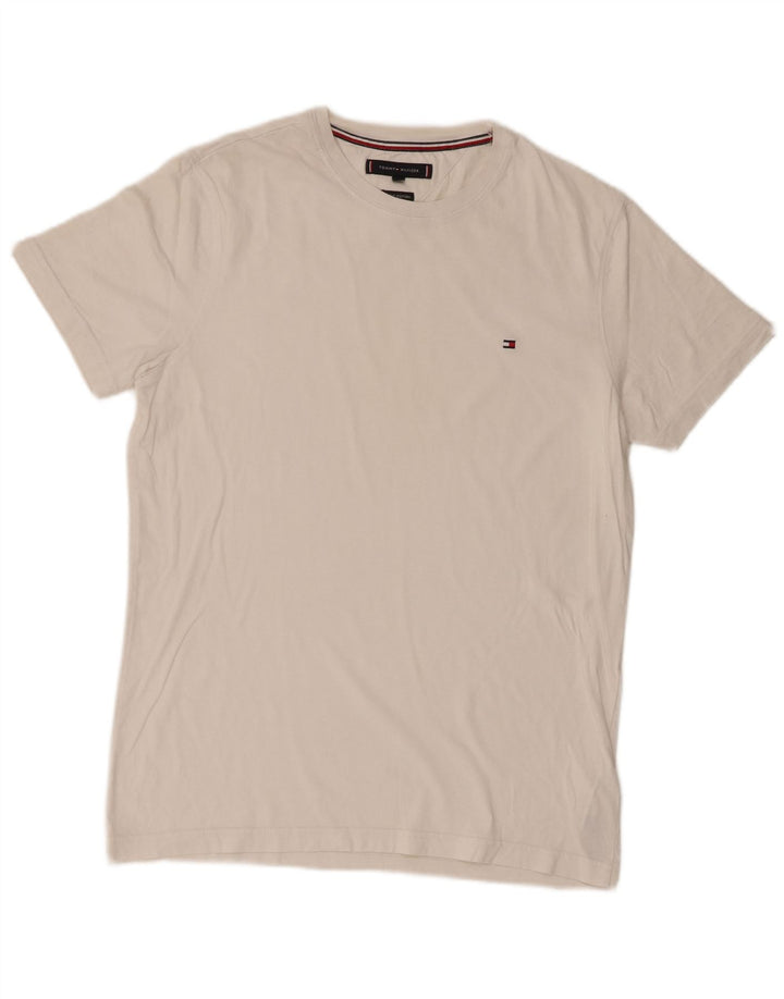 Tommy Hilfiger Herren T-Shirt Top aus mittelweißer Baumwolle