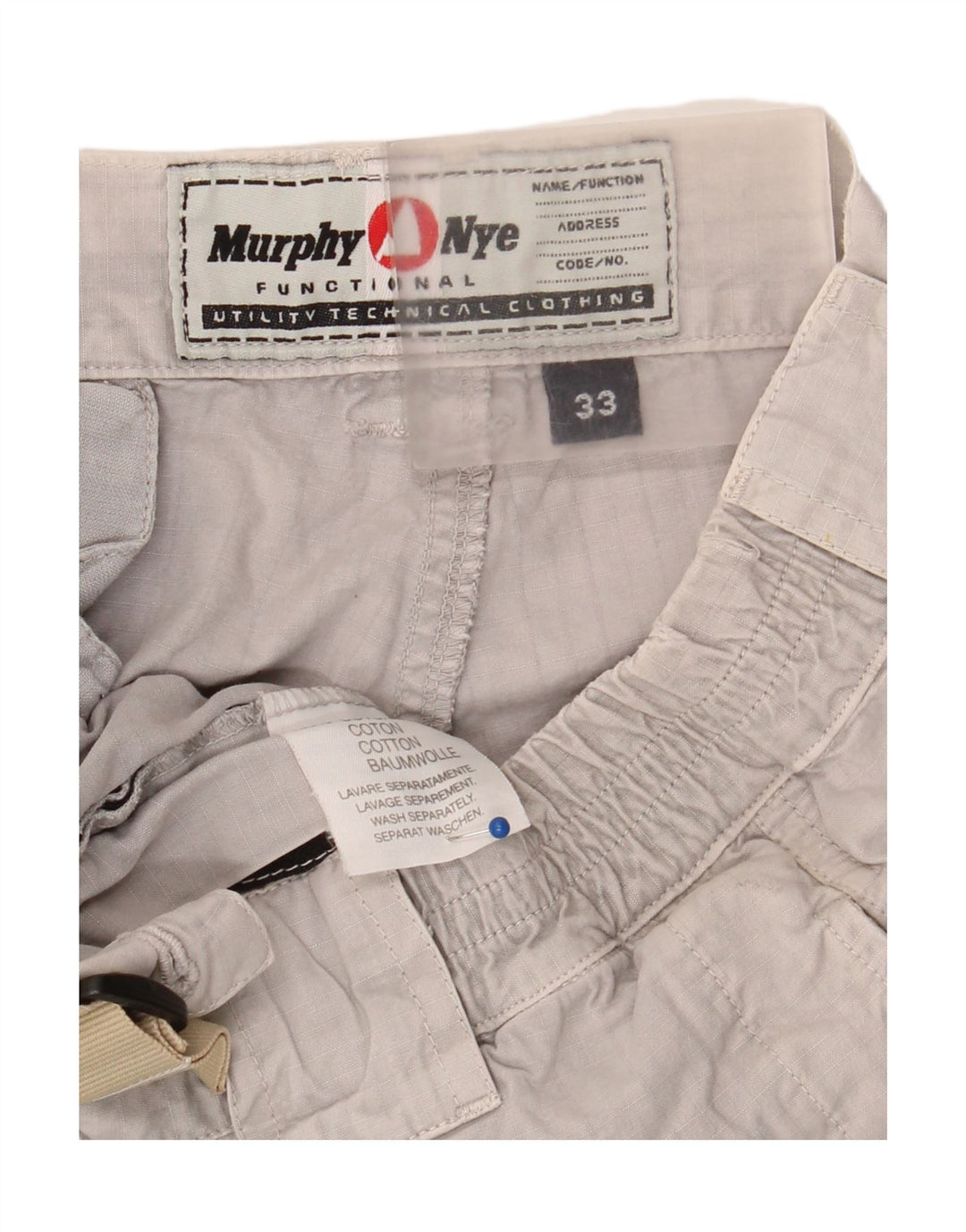 Murphy & Nye Herren Jogger-Cargohose W33 L32 Graue Baumwolle