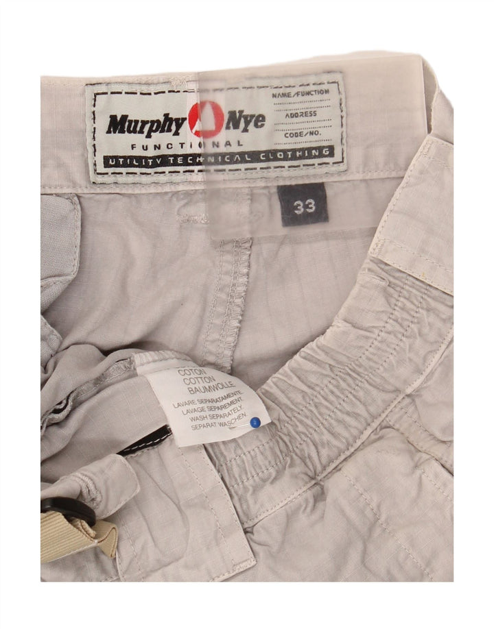 Murphy & Nye Herren Jogger-Cargohose W33 L32 Graue Baumwolle