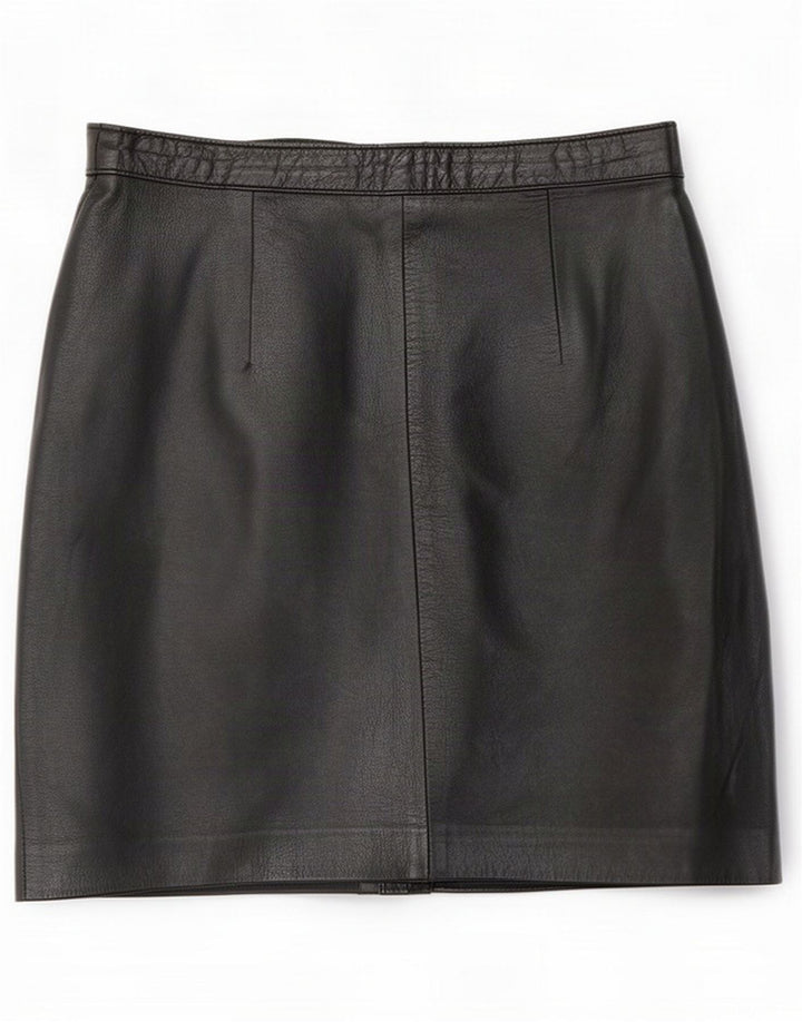 Vintage Damen Lederrock Medium W28 Schwarz