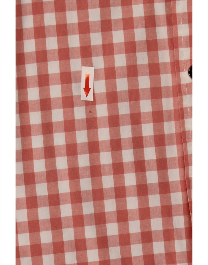 Lee Herren-Stretch-Kurzarmhemd mit normaler Passform, 2XL, rosa Gingham-Baumwolle