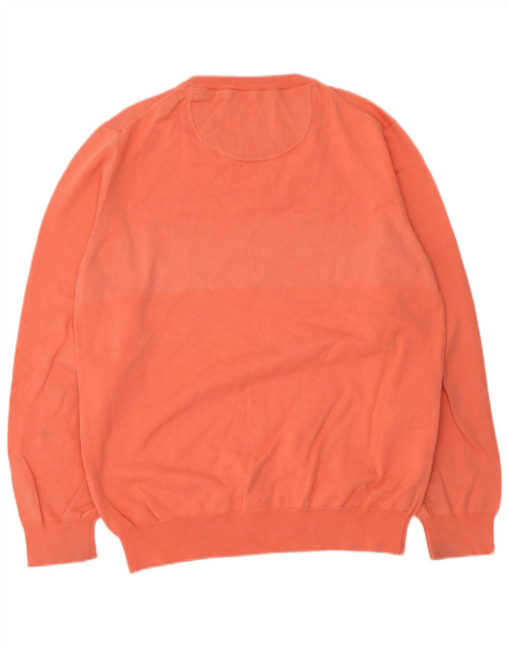 Gant Herren-Pullover mit Rundhalsausschnitt, mittelorange Baumwolle