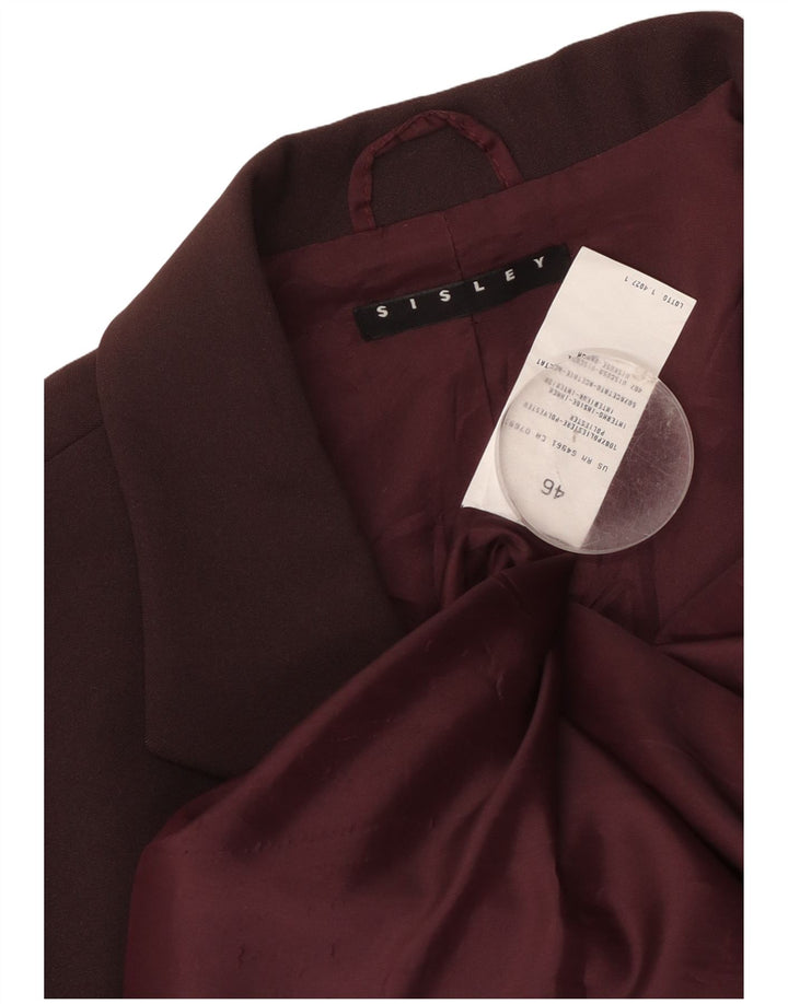 Sisley Damen 3-Knopf-Blazerjacke IT 46 Large Kastanienbraunes Polyester