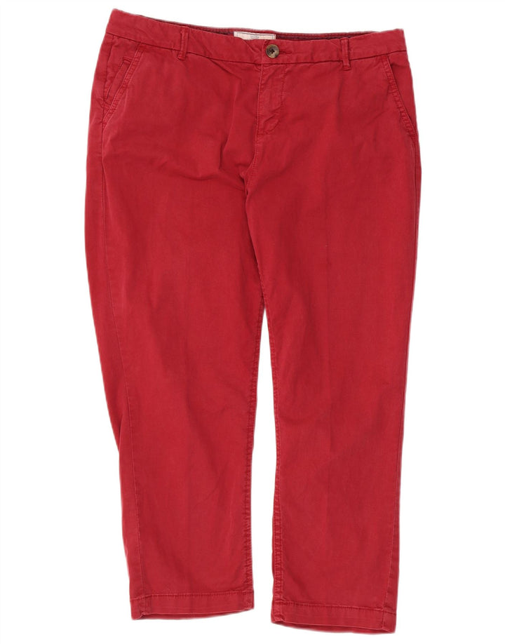 FAT FACE Gerade Capri-Hose für Damen, UK 12, M, W34, L23, Rot, Baumwolle