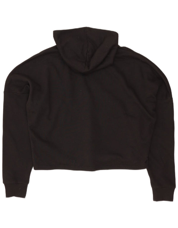 PUMA Mädchen-Pullover mit übergroßem Crop Graphic Hoodie, 15–16 Jahre, schwarze Baumwolle