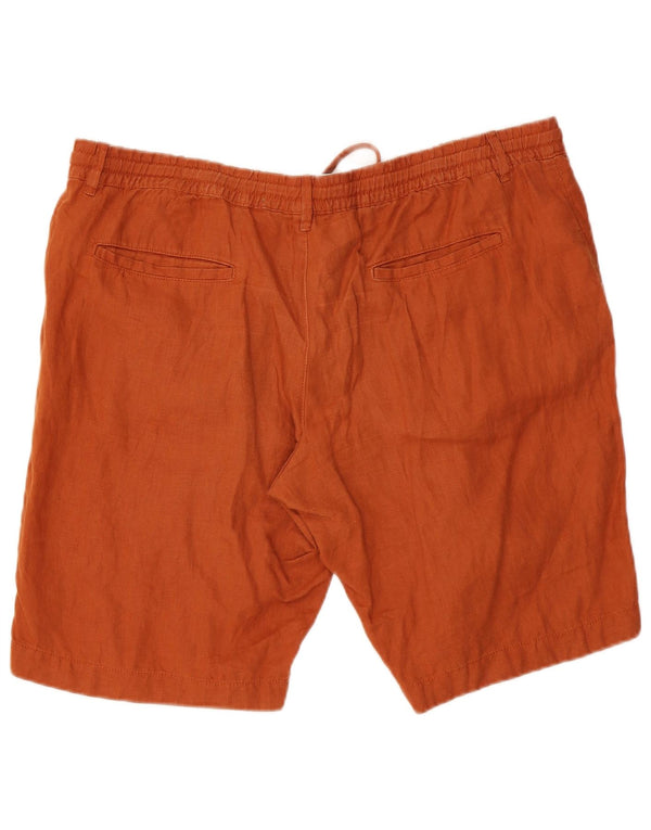 Benetton Herren Chinoshorts IT 56 3XL W44 Braunes Leinen
