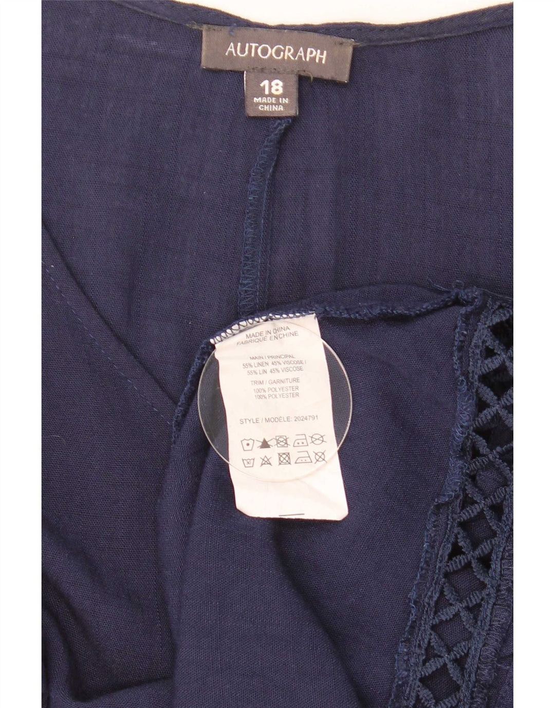 Marks & Spencer Damen Autograph Übergroßes Blusenoberteil UK 18 XL Marineblau