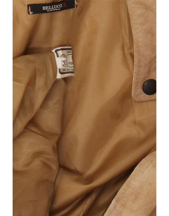 Bellucci Herren Wildlederjacke IT 54 2XL Beige Leder