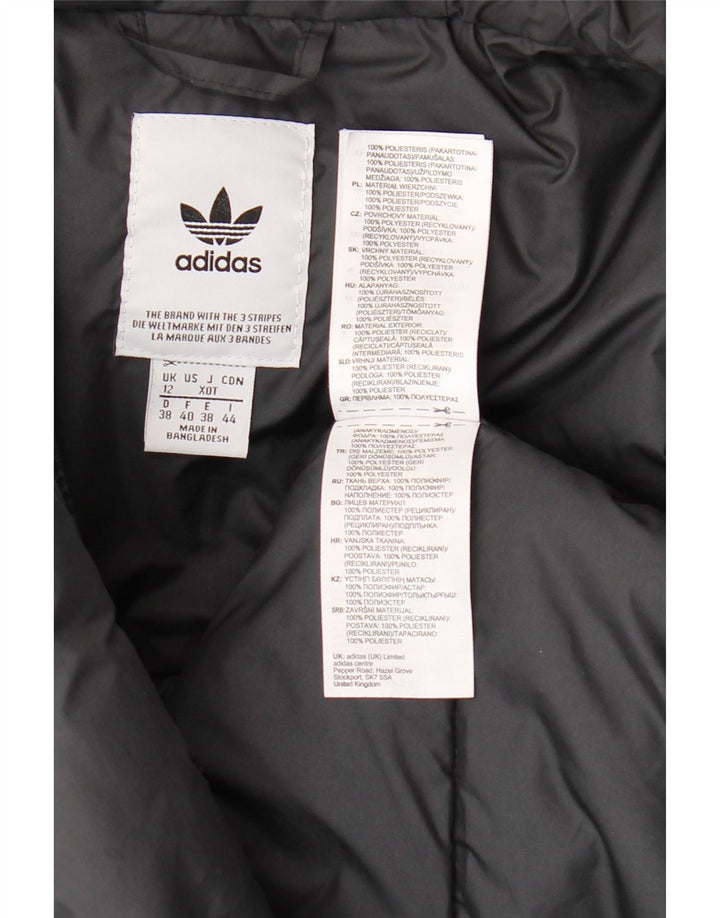 ADIDAS Wattierte Damenjacke mit Kapuze, UK 12, Mittelschwarz, Polyester