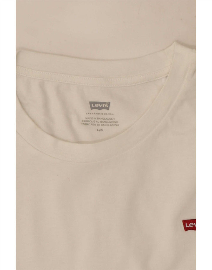 Levi's Damen T-Shirt Top UK 14 Large Weiß