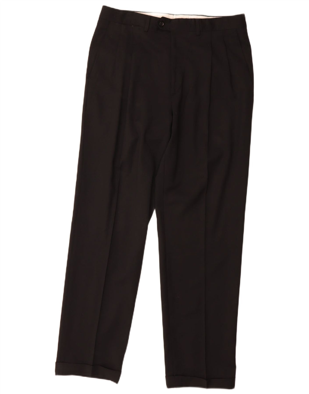 Marks & Spencer Herren-Anzughose mit Pegged-Anzug, W34, L31, schwarze Wolle