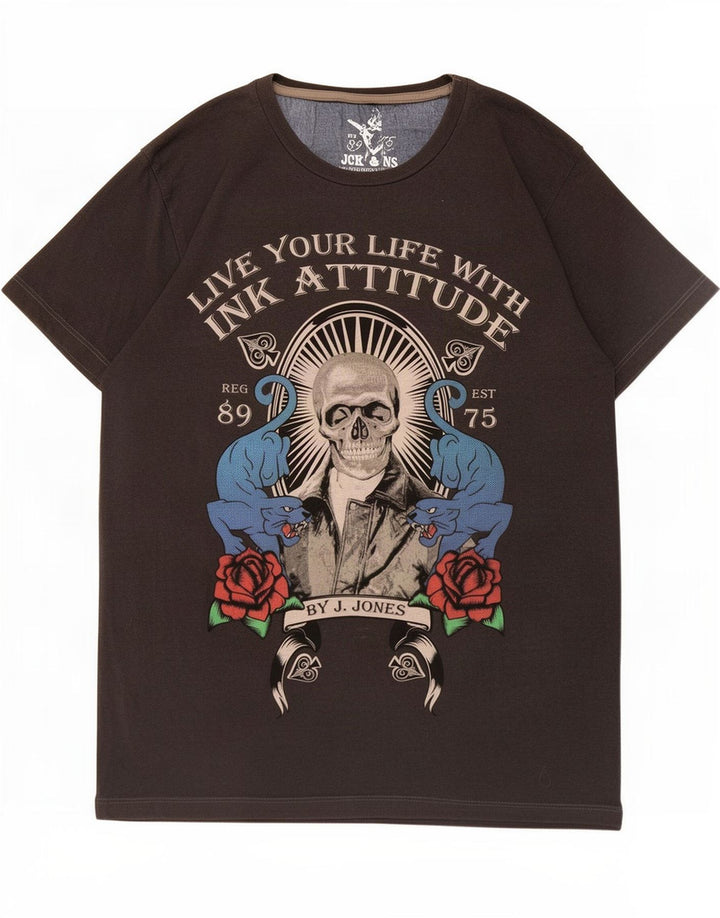 Jack & Jones Herren-T-Shirt mit Grafik, Größe S, Grau