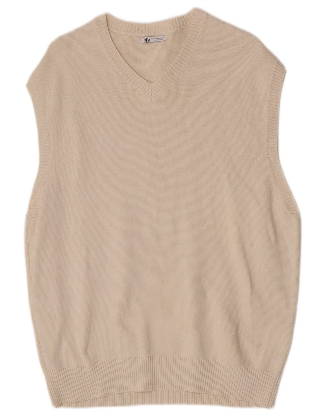 Zara Herren-Tanktop, groß, aus weißer Baumwolle
