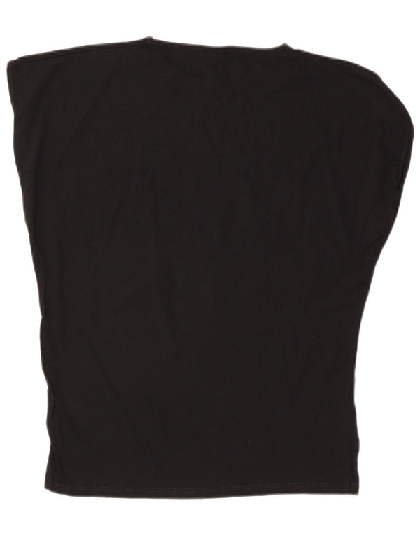 Vintage Damen Grafik T-Shirt Top UK 18 XL Schwarz