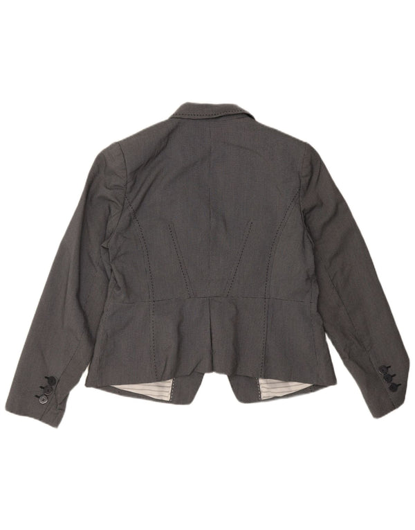 Marks & Spencer Damen-Blazer mit 1 Knopf, UK 14, mittelgrau kariert