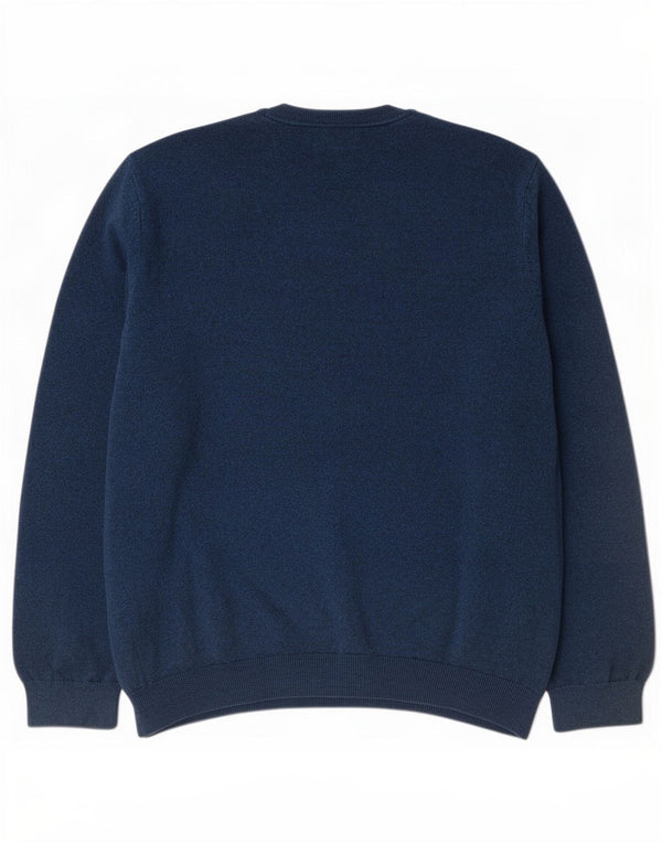 Marks & Spencer Herren-Pullover mit V-Ausschnitt, 3XL, blaue Baumwolle