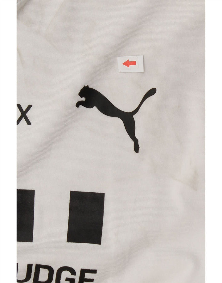 Puma Herren Grafik-T-Shirt-Oberteil aus mittelweißer Baumwolle