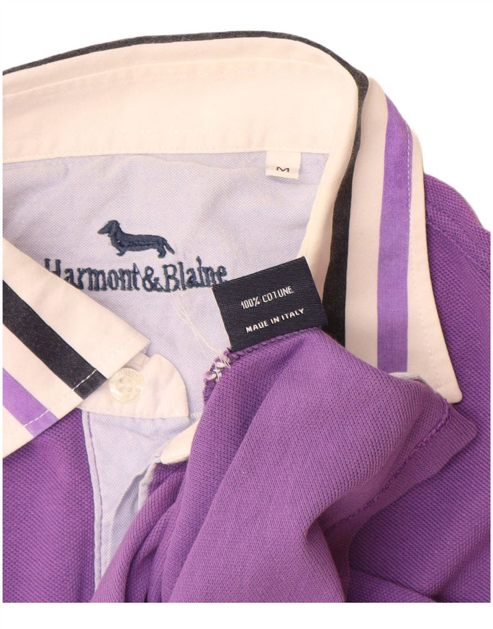 Harmont & Blaine Herren-Poloshirt aus mittelvioletter Colourblock-Baumwolle