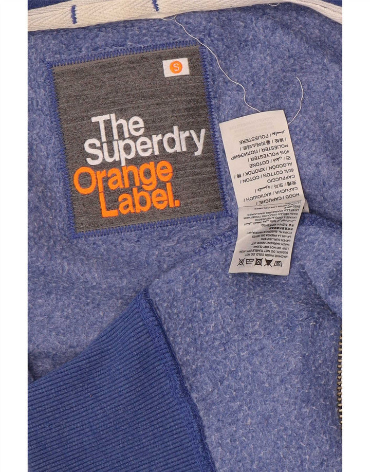 Superdry Herren-Kapuzenpullover mit Reißverschluss, klein, aus blauer Baumwolle