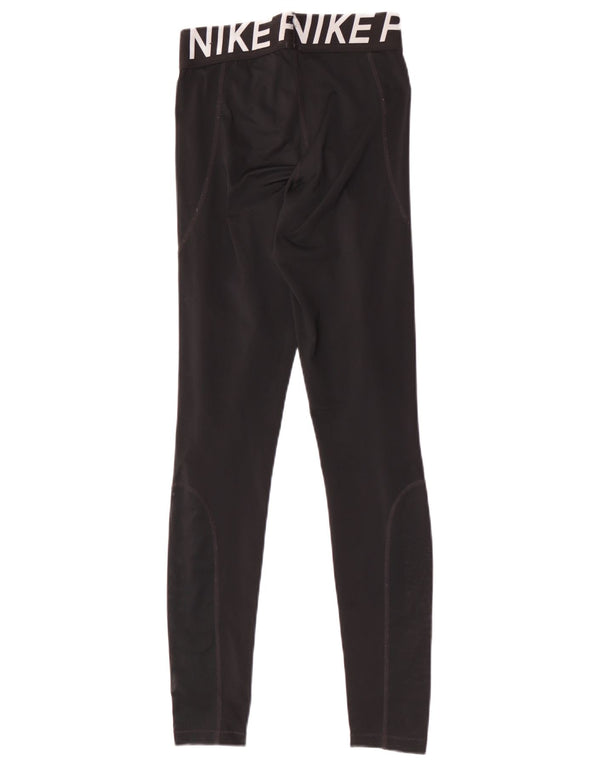 Nike Damen Dri Fit Graphic Leggings UK 8 Small Schwarz Polyester