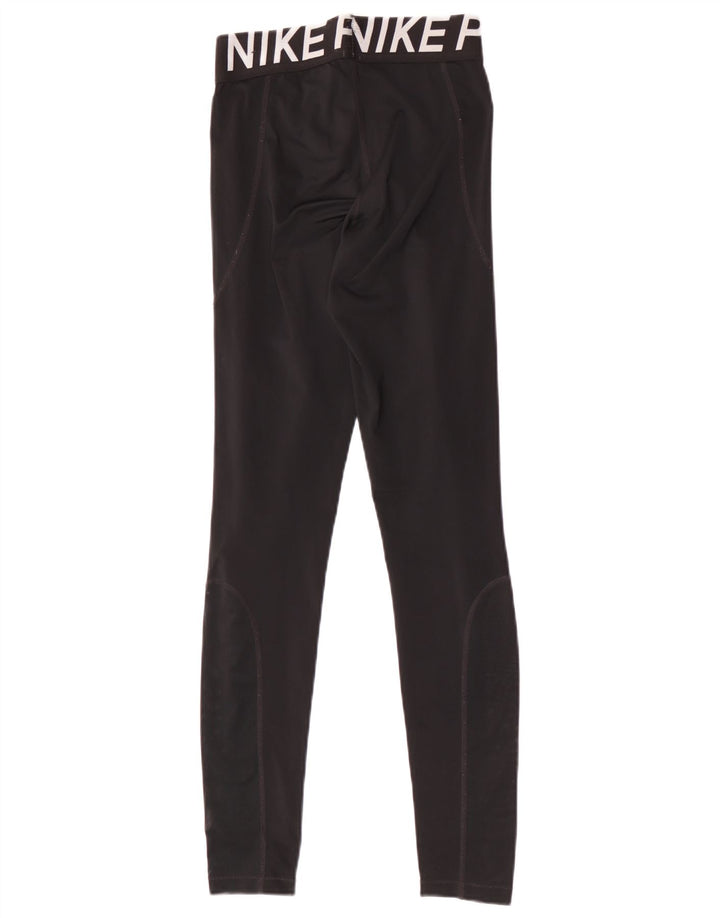 Nike Damen Dri Fit Graphic Leggings UK 8 Small Schwarz Polyester