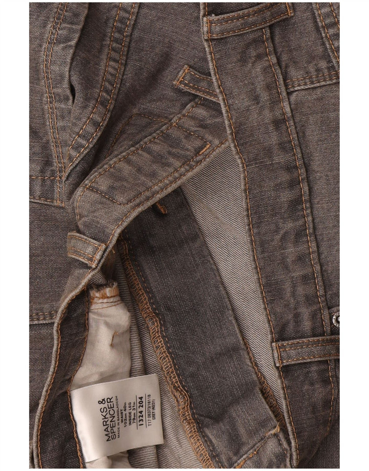 Marks & Spencer Herren Straight Jeans W40 L31 Graue Baumwolle