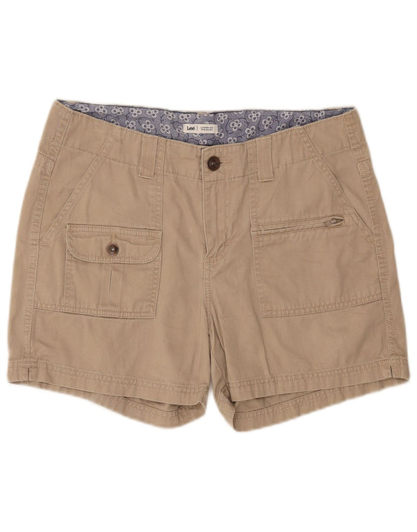Lee Damen Cargoshorts US 10 Large W34 Beige Baumwolle