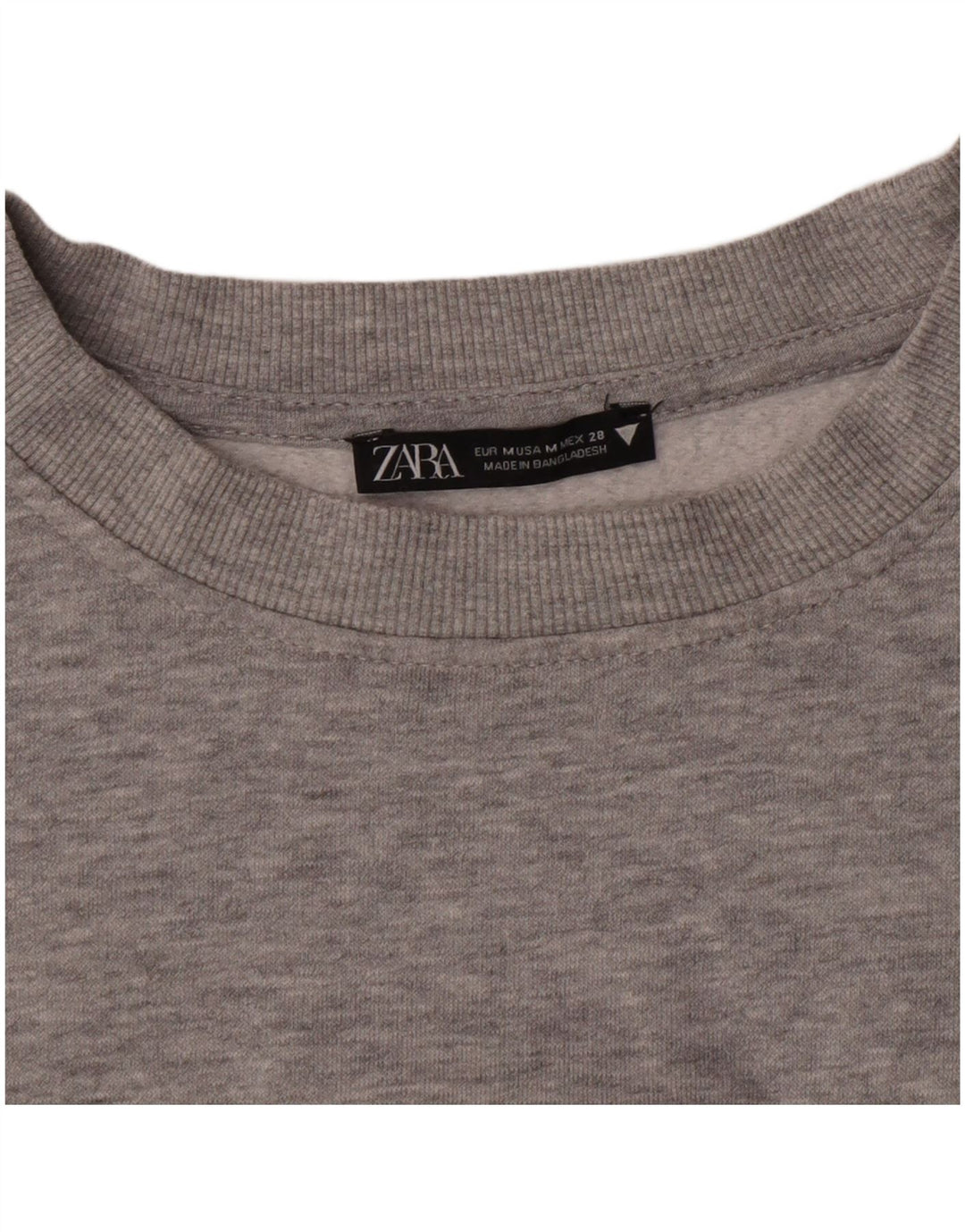 Zara Damen Crop Sweatshirt Pullover UK 12 Mittelgrau