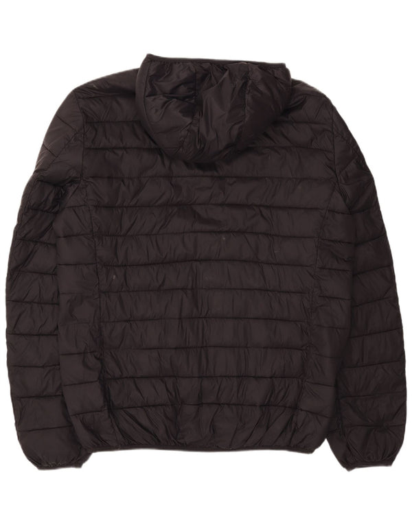 Kappa Mens Hooded Padded Jacket UK 44 2XL Black Polyamide