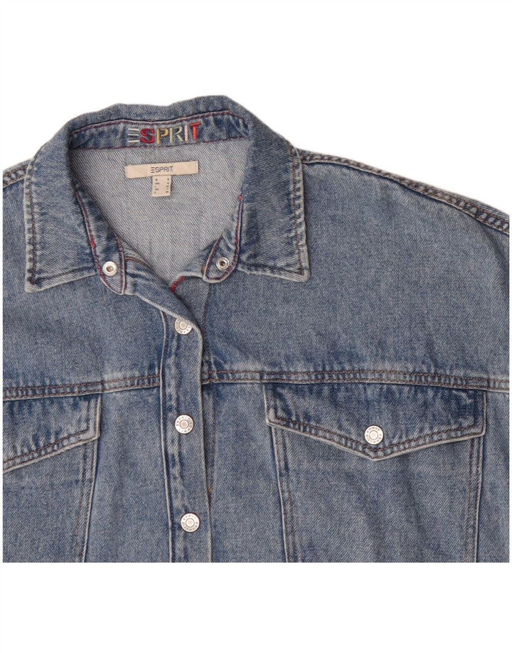 Esprit Womens Crop Oversized Jeansjacke UK 10 Small Blau Baumwolle