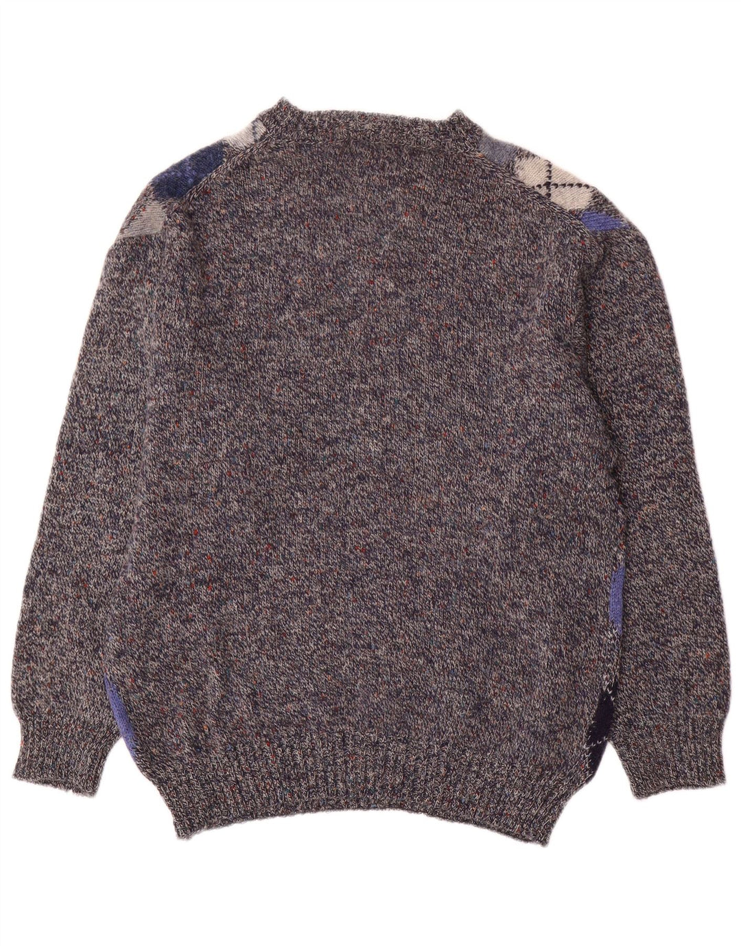 CONTE OF FLORENCE Herren-Pullover mit Rundhalsausschnitt, Größe S, Grau Argyle/Diamant