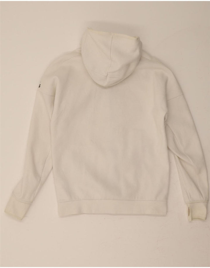 ADIDAS Herren-Kapuzenpullover mit Reißverschluss, mittelweiße Baumwolle