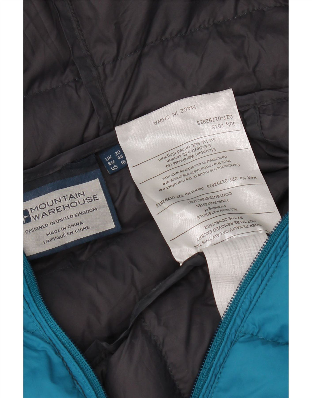 Mountain Warehouse Wattierter Damenmantel mit Kapuze, UK 20 2XL, Blau, Polyester
