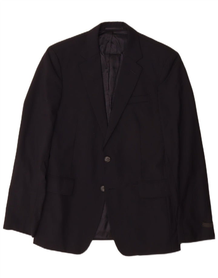 Prada Herren-Blazerjacke mit 2 Knöpfen, IT 48, mittelmarineblaue Wolle