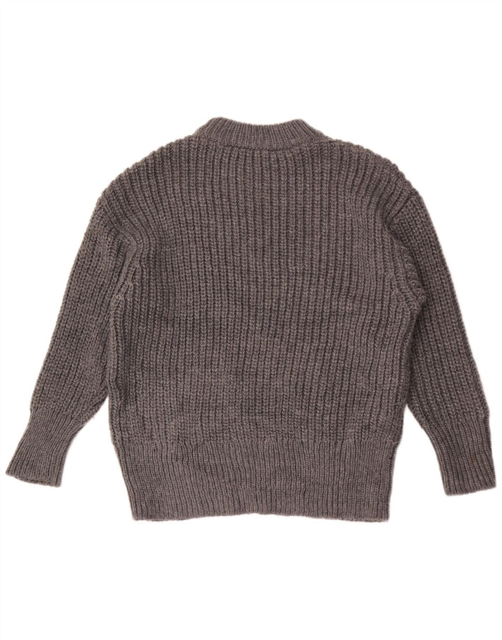 Zara Damen-Pullover, übergroß, U-Boot-Ausschnitt, Gr. 10, Größe S, Grau, Polyester