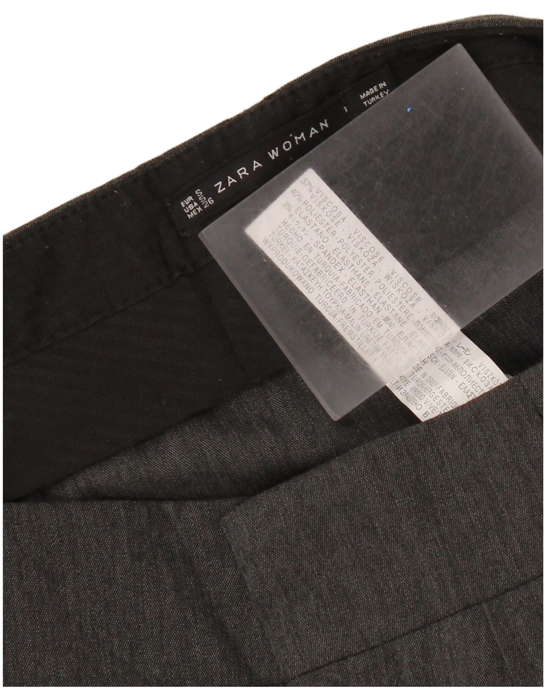 Zara Capri-Haremshose für Damen, Größe S, W26, L20, graue Viskose