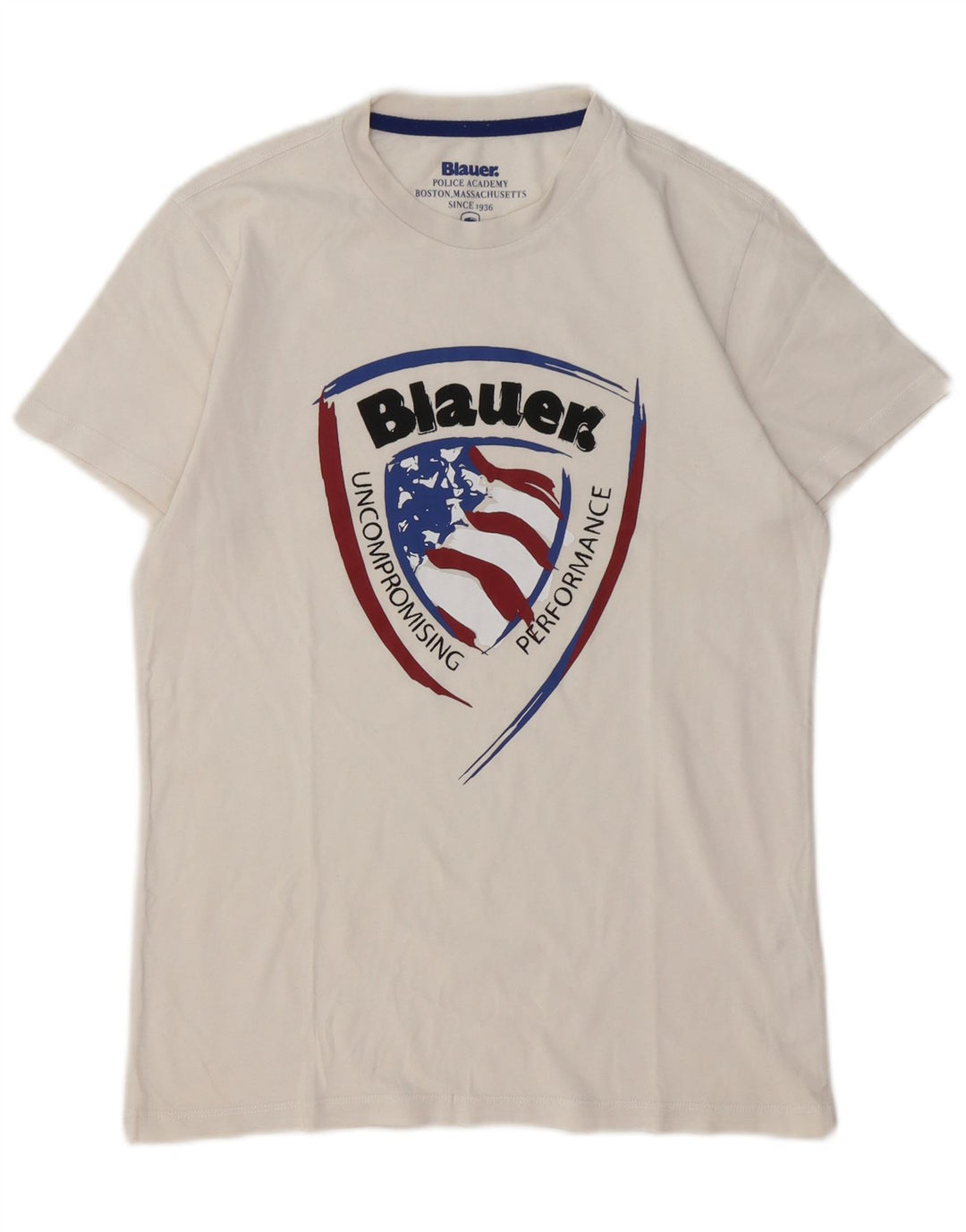 BLAUER Jungen-T-Shirt mit Grafik, 13–14 Jahre, weiße Baumwolle