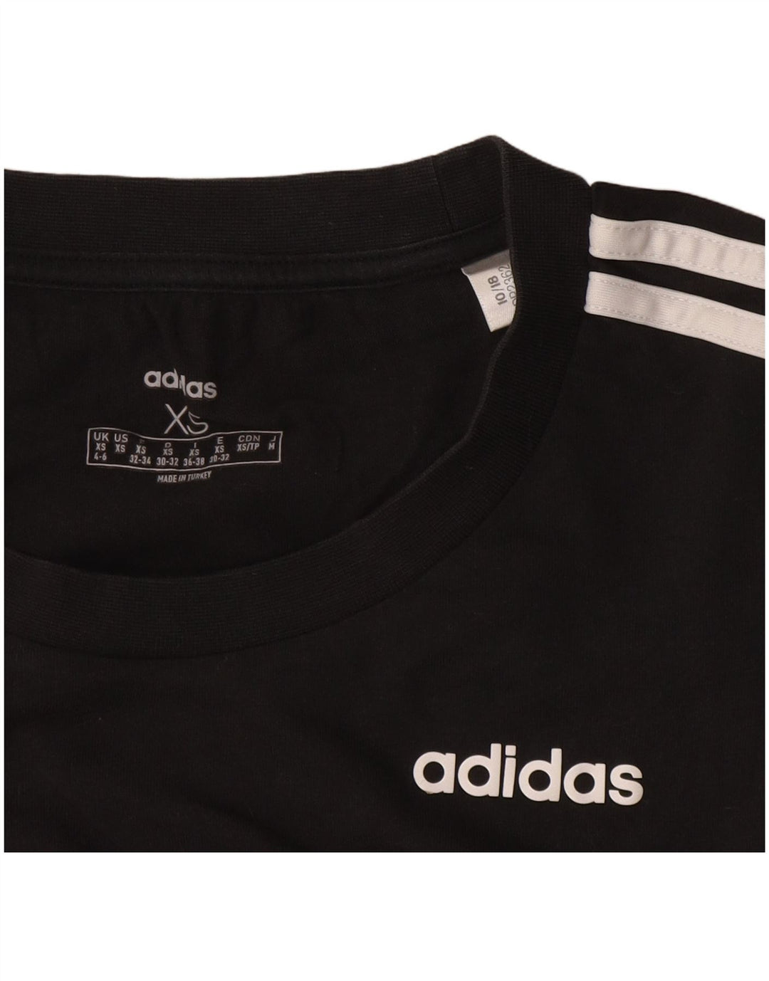 Adidas Damen T-Shirt Top UK 4/6 XS Schwarz