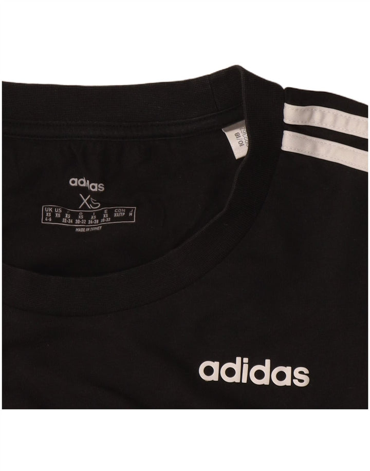 Adidas Damen T-Shirt Top UK 4/6 XS Schwarz