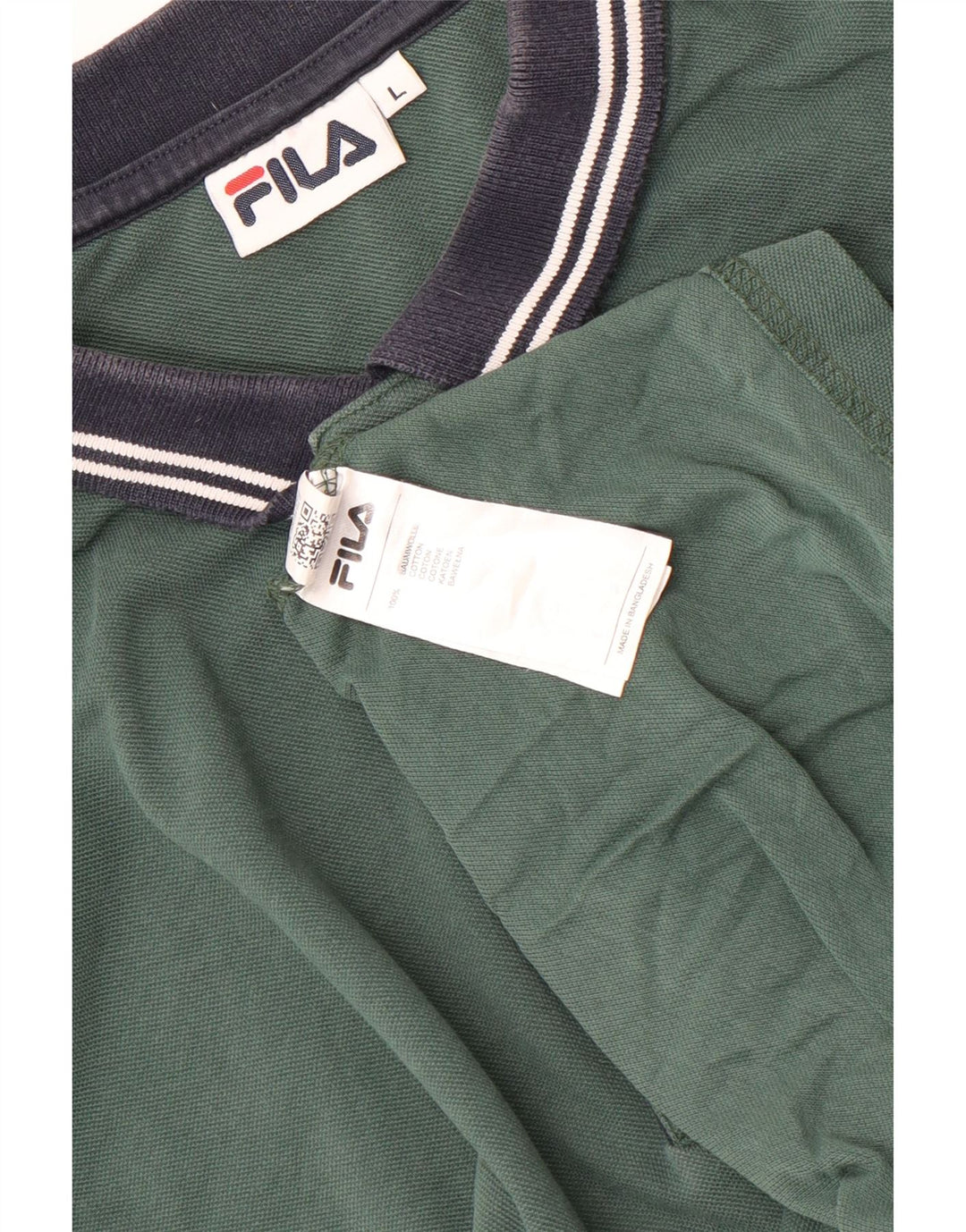 Fila Herren-Poloshirt, groß, grüne Colourblock-Baumwolle