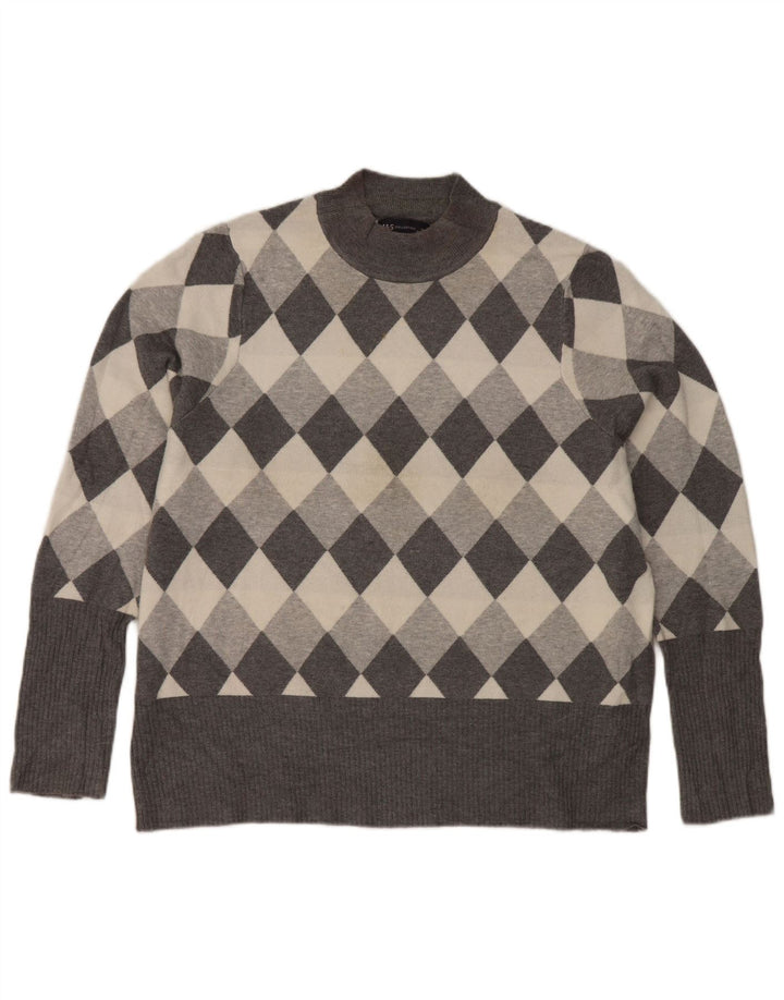 Marks & Spencer Damen-Pullover mit Rollkragen, UK 22 3XL, Grau
