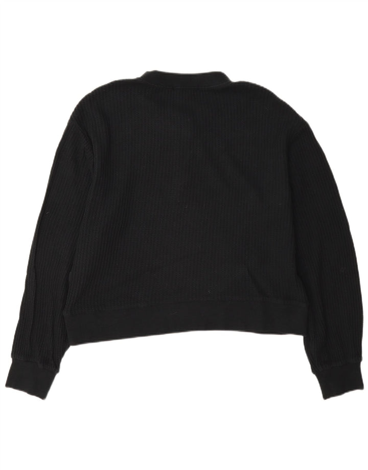 Vans Damen-Sweatshirt, übergroß, kurz geschnitten, mit Knopfleiste, Gr. 10, Größe S, Schwarz