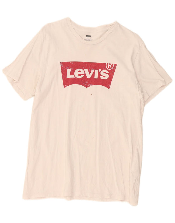 Levi's Damen-T-Shirt mit Grafik, UK 18, XL, weiße Baumwolle