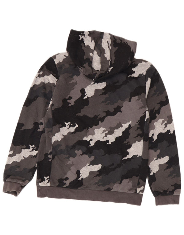 Adidas Jungen Grafik-Hoodie-Pullover 11–12 Jahre, graue Camouflage-Baumwolle